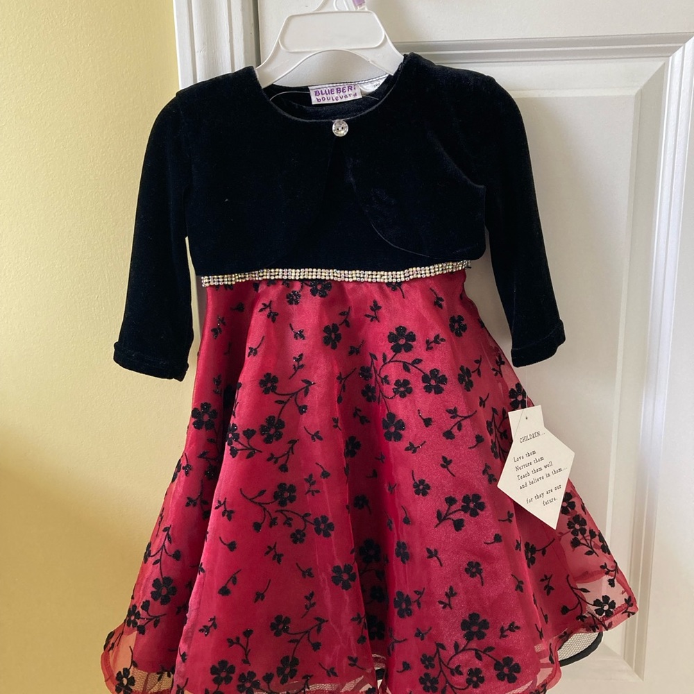 Party wear red and black dress